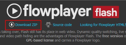 Flowplayer Flash版ダウンロードページ