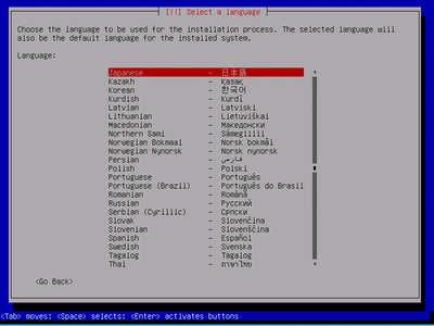 Debian 7 言語選択