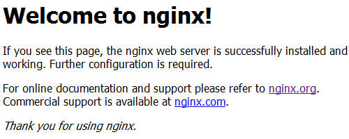 nginxの初期画面
