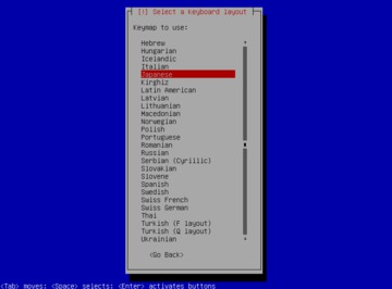 Debian インストール キーボード設定