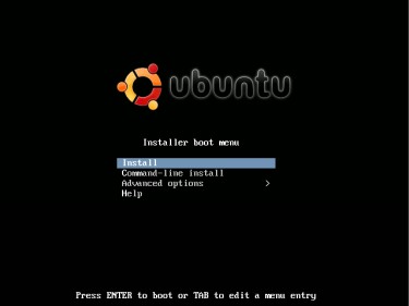 Ubuntu 12 インストール開始画面